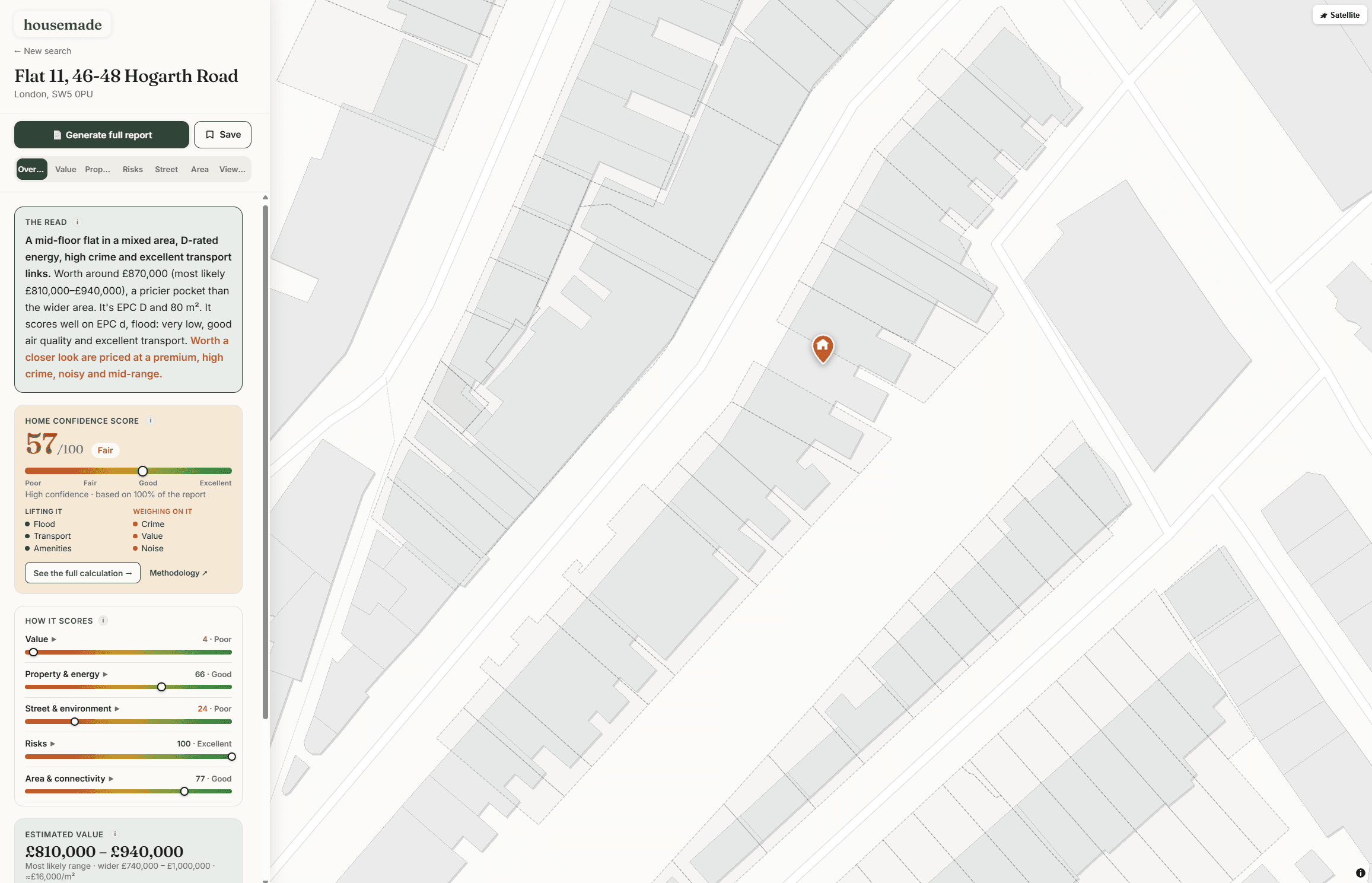 A full Housometer report on the interactive map