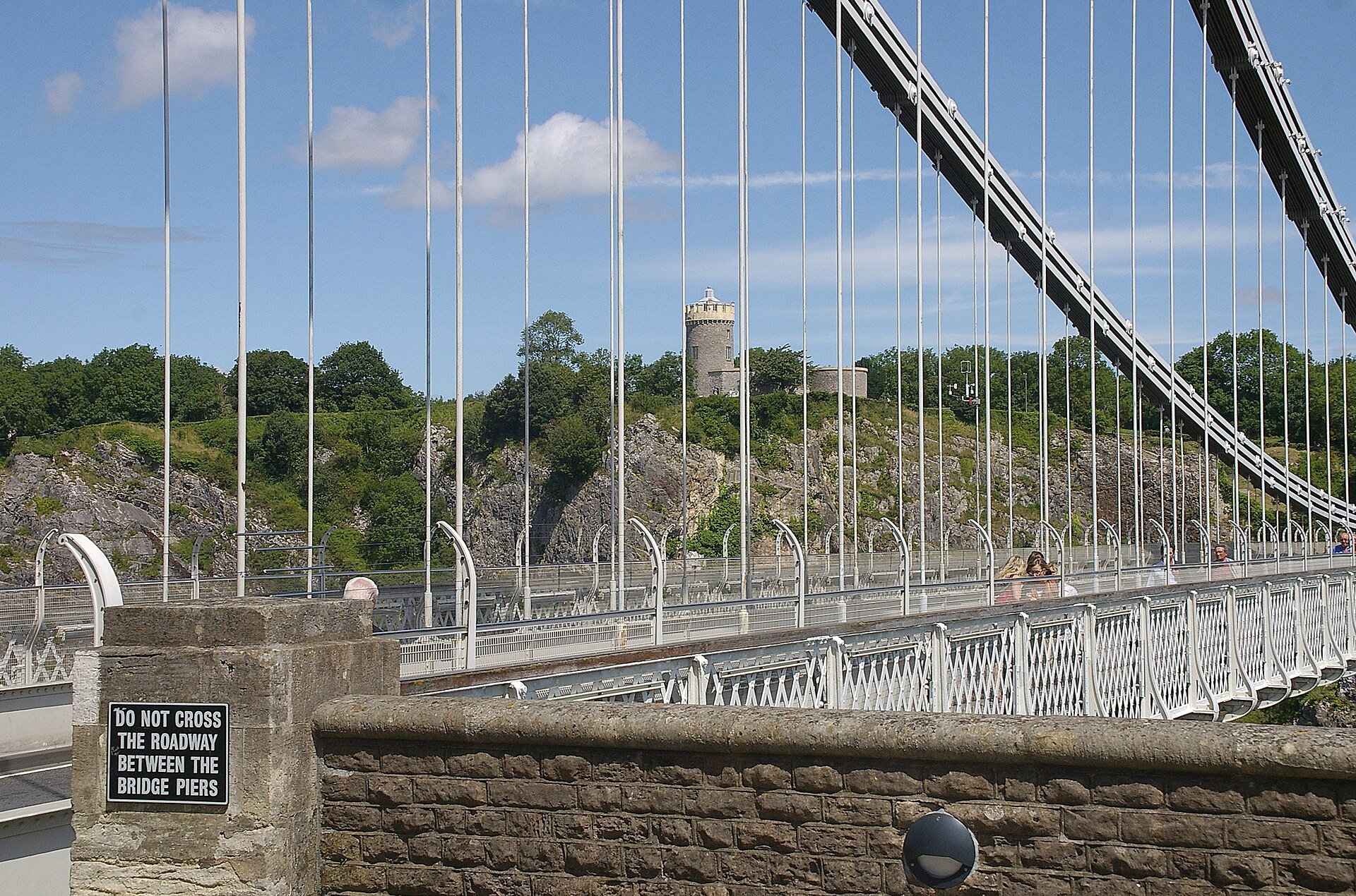 Clifton Suspension Bridge over the Avon Gorge, with the Observatory on the Clifton side