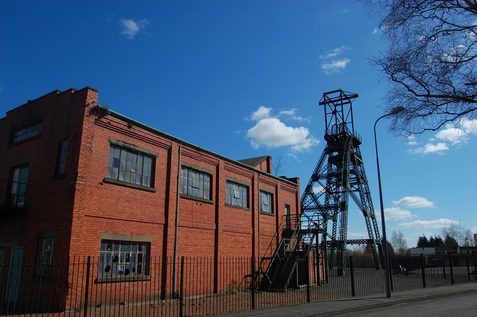 The preserved engine house and winding gear at Bersham Colliery, Wrexham